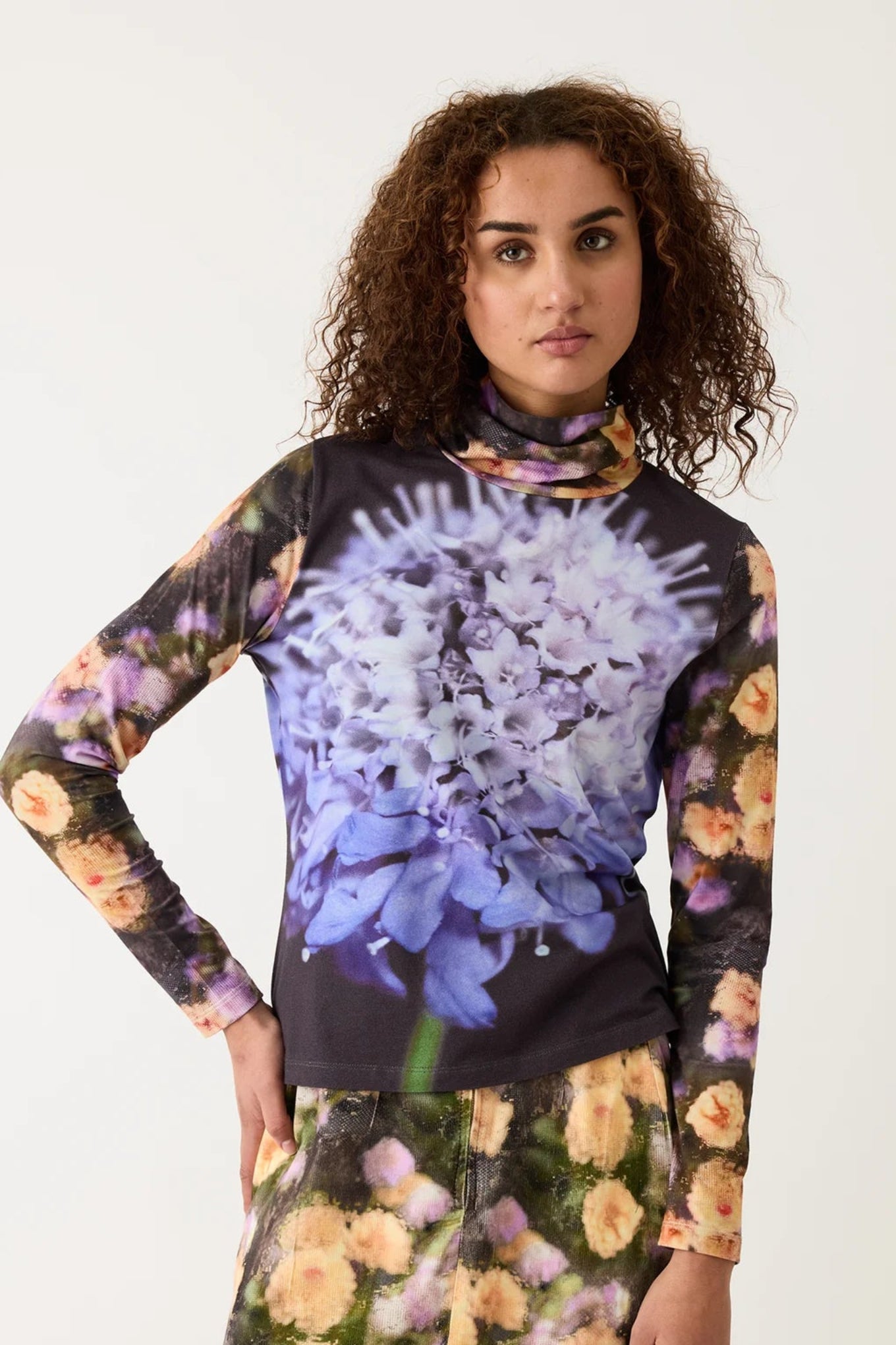 Nancybird Allium organic cotton long sleeve skivvy Sundew top.