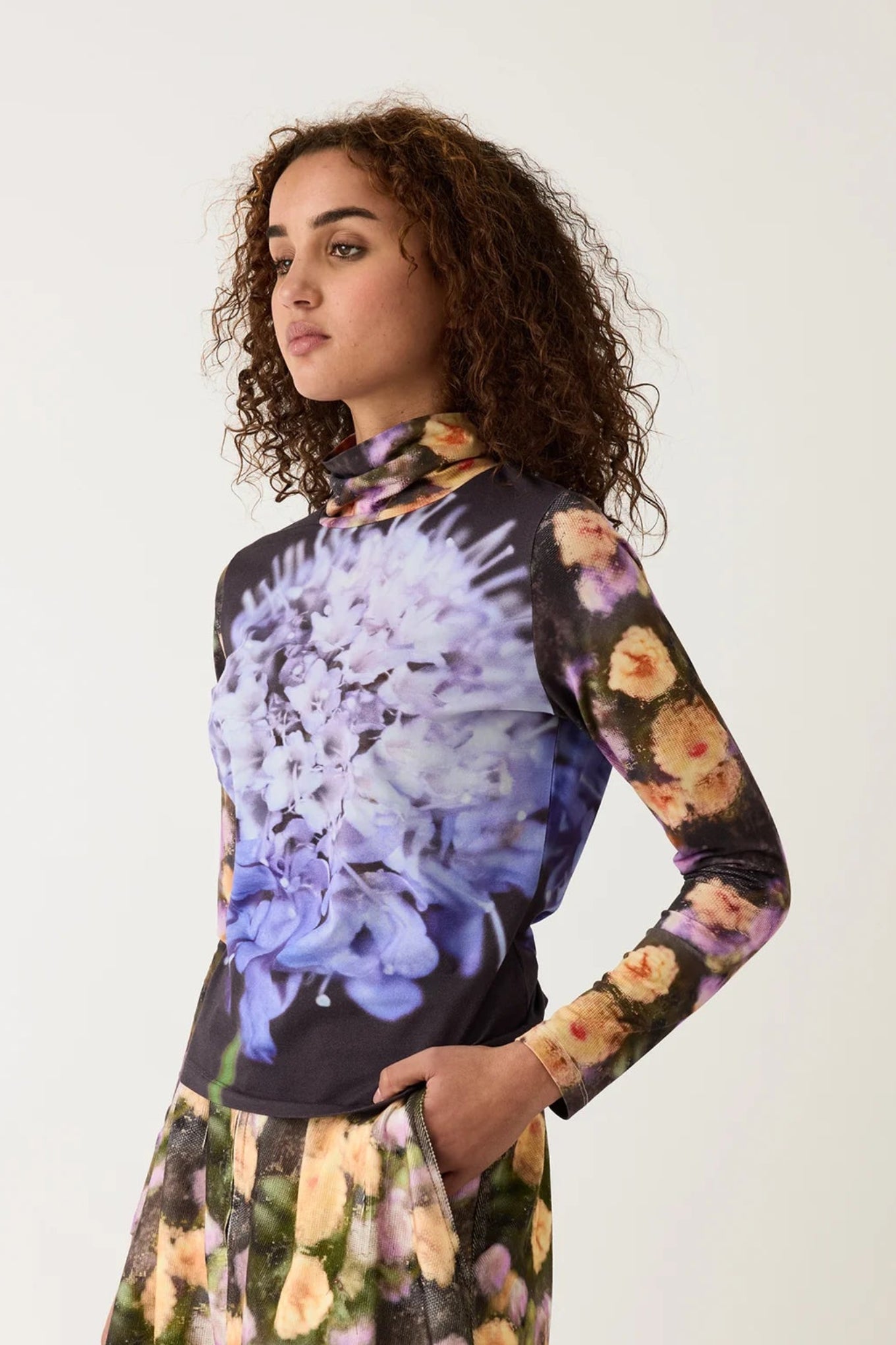 Nancybird Allium organic cotton long sleeve skivvy Sundew top.