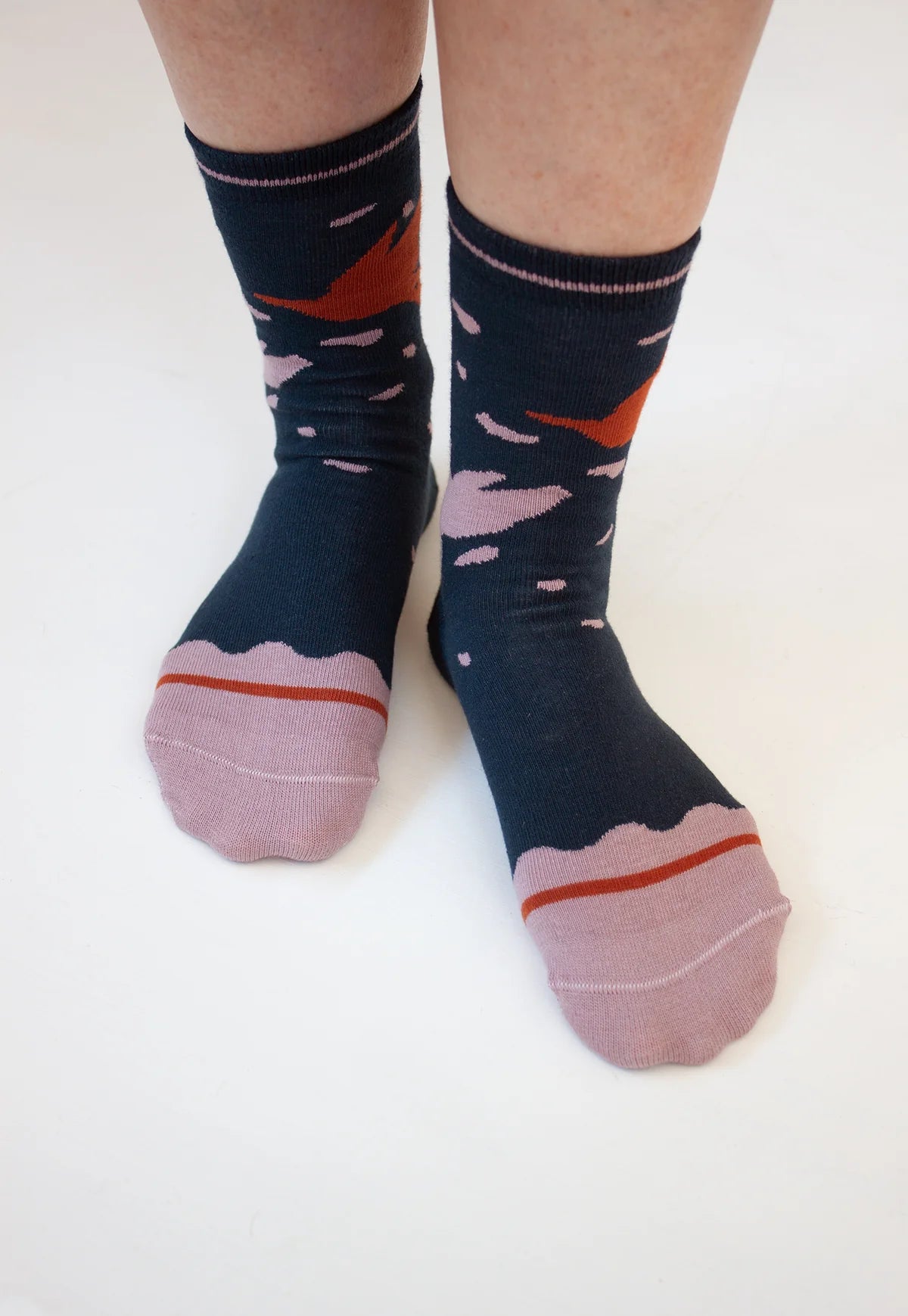Nancybird Night Herons cotton ankle socks.