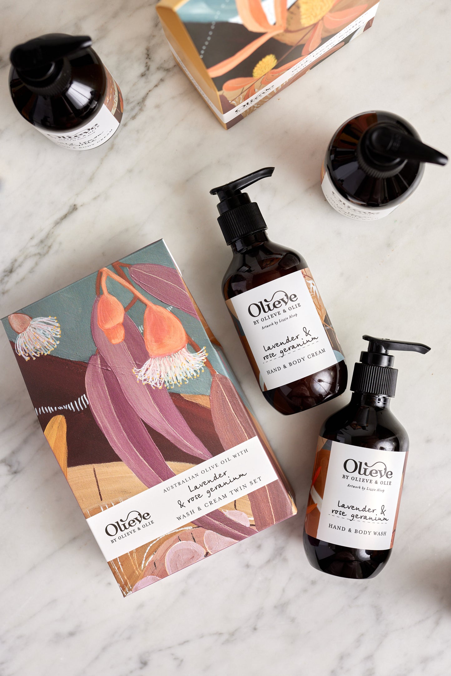 Olieve & Olie - lavender and rose geranium artist twin set