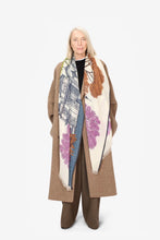 Load image into Gallery viewer, Inoui Editions fine wool scarf Mirage fantastical architectural landscape in multicolours.