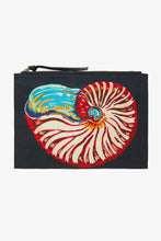 Load image into Gallery viewer, Inoui Editions cotton canvas printed zippered pouch featuring Galapagos shell.