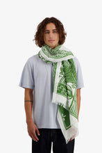 Load image into Gallery viewer, Inoui Editions Dufy airy cotton scarf in green and white.