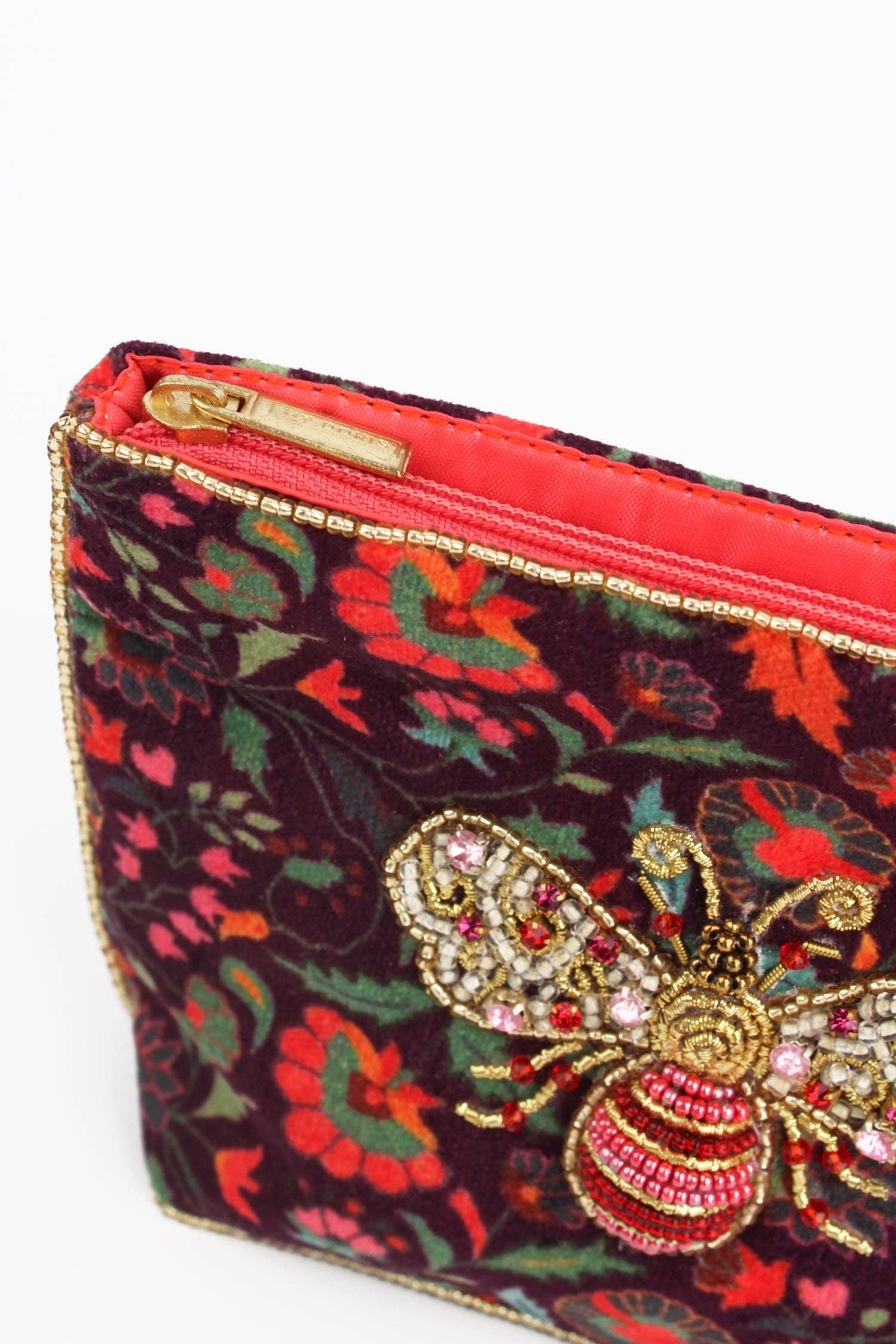 My Doris Autumn bee handbeaded small pouch.