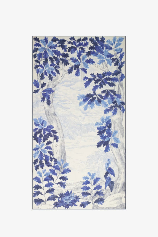 Inoui Editions cotton silk scarf Amboise blue.