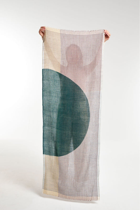 Ma Poesie cosmic scarf in emerald green.