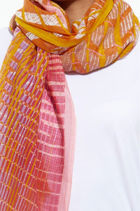 Ma Poesie silk cotton Cosmique scarf in passion.