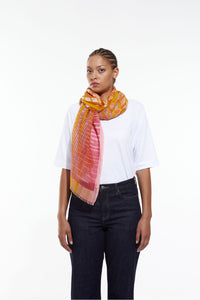 Ma Poesie silk cotton Cosmique scarf in passion.