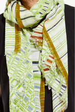 Load image into Gallery viewer, Mapoesie  Mue fine cotton scarf in khaki.