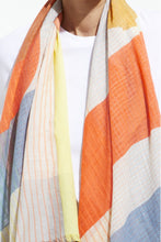 Load image into Gallery viewer, apoesie handwoven cotton scarf Namibie asbtract in pastel.