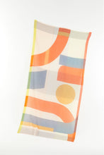 Load image into Gallery viewer, Mapoesie handwoven cotton scarf Namibie asbtract in pastel.