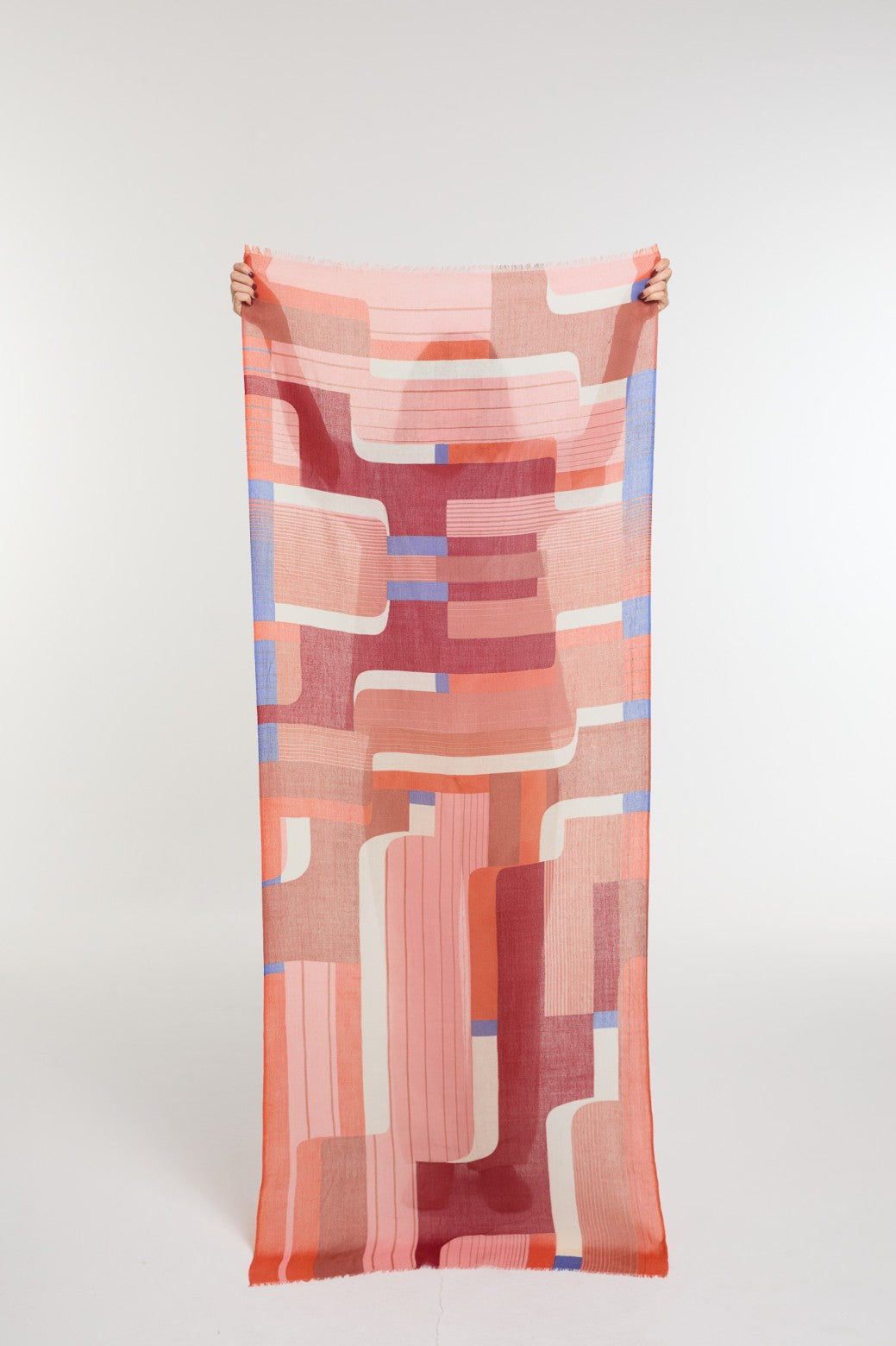 Ma Poesie fine wool Petra scarf in pink.


