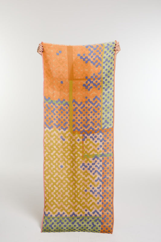 Ma Poesie Variation fine wool scarf in copper.