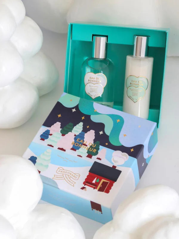 Fragonard Eau du Bonheur limited edition eau de parfum and body lotion set.