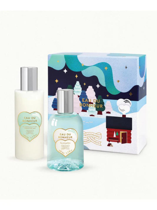 Fragonard Eau du Bonheur limited edition eau de parfum and body lotion set.