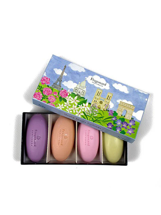 Fragonard set of four soaps in gift box, Paris.