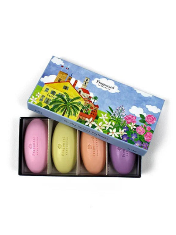 Fragonard set of four soaps in gift box, Riviera.