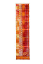 Load image into Gallery viewer, Letol Casimir jacquard weave scarf made in France circus orange and tan houndstooth.