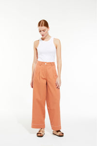 Ma Poesie Victor dune pants in terracotta cotton twill.