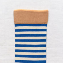 Load image into Gallery viewer, Bonne Maison cobalt stripe cotton socks.