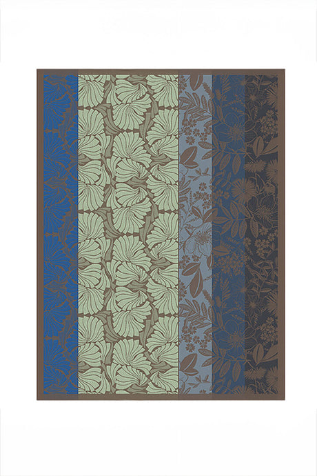 Le Jacquard Francais pure cotton jacquard weave made in France tea towel Cottage blue.