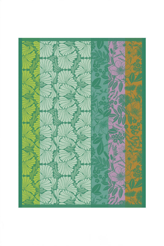 Le Jacquard Francais pure cotton jacquard weave made in France tea towel Cottage green.