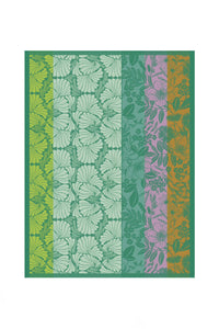 Le Jacquard Francais pure cotton jacquard weave made in France tea towel Cottage green.