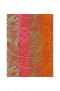 Le Jacquard Francais pure cotton jacquard weave made in France tea towel Fruits exotique orange.