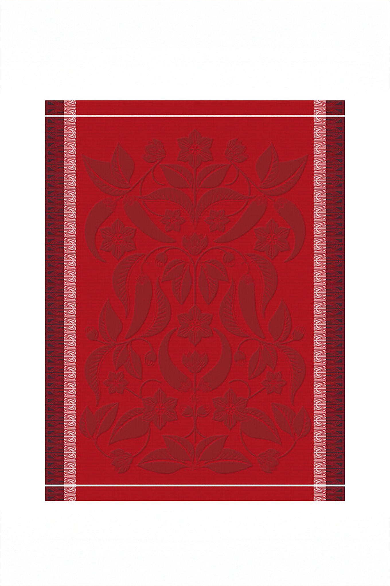 Le Jacquard Francais made in France cotton tea towel Piments in red.