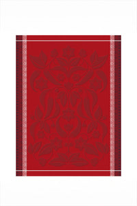 Le Jacquard Francais made in France cotton tea towel Piments in red.