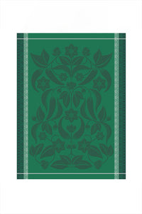 Made in France cotton tea towel piments in green, Le Jacquard Francais.