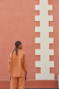 Ma Poesie 100% cotton one size jacket Jacky Dune in terracotta.