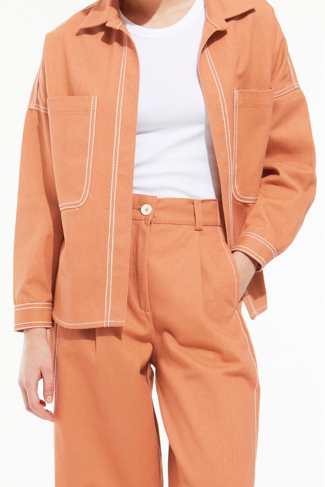 Ma Poesie 100% cotton one size jacket Jacky Dune in terracotta.