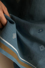 Load image into Gallery viewer, Runaway Bicycle Neve jamdani blouse in indigo.
