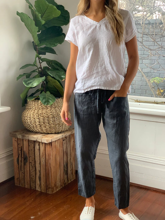 Frockk Jessie linen pants - charcoal