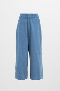 Elk the Label Koord cotton corduroy wide leg high waist pants in chambray light denim blue.