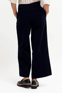 Elk the Label Koord cotton corduroy wide leg high waist pants in steel blue.