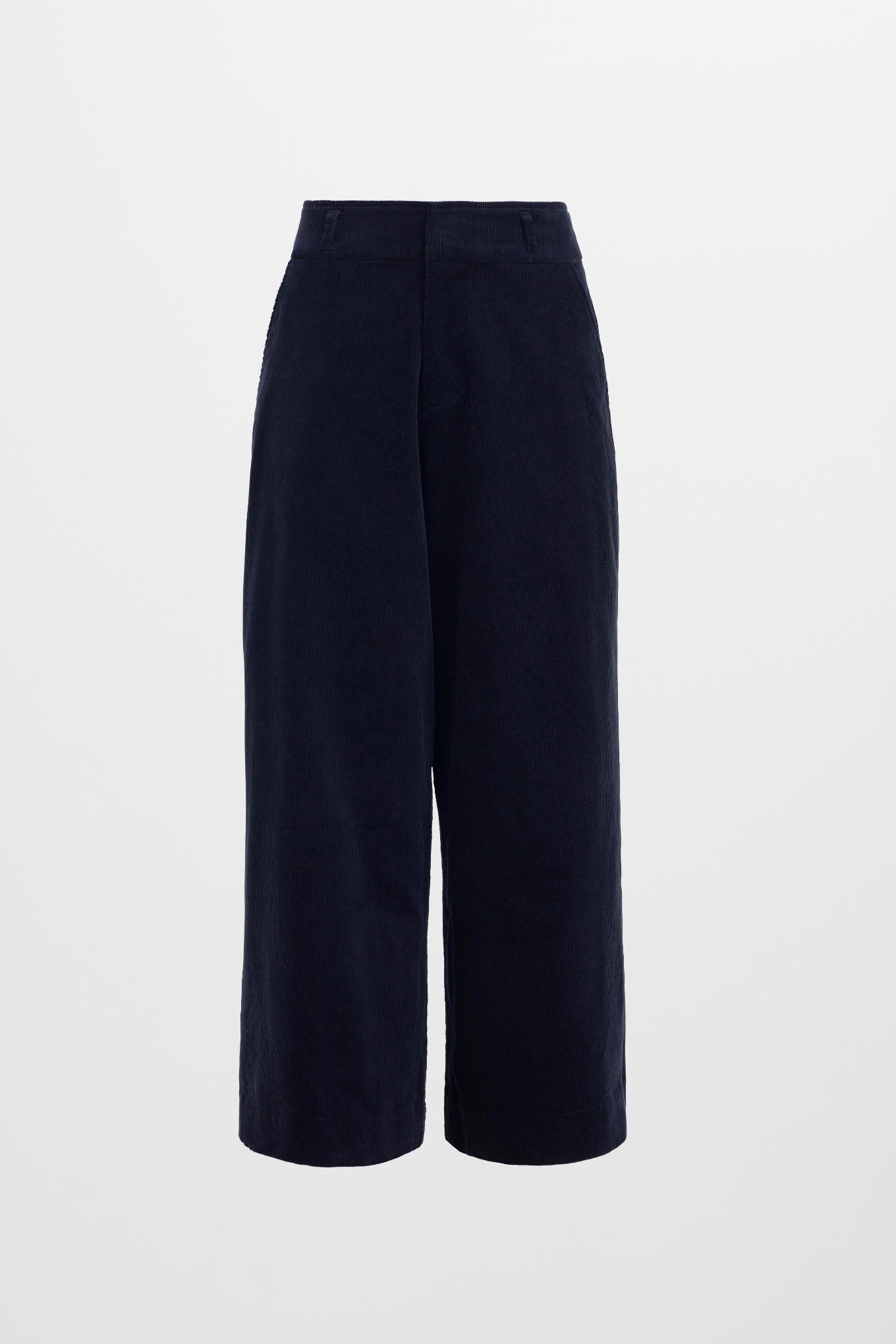 Elk the Label Koord cotton corduroy wide leg high waist pants in steel blue.