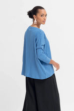 Load image into Gallery viewer, Elk the Label Australian cotton jersey ribbed oversized long sleeve tshirt in chambray blue.