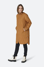 Load image into Gallery viewer, Ilse Jacobsen ART06 long quilt coat in cashew caramel camel brown.