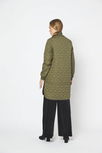 Load image into Gallery viewer, Ilse Jacobsen ART06 long quilted jacket coat showerproof in Army - khaki green.