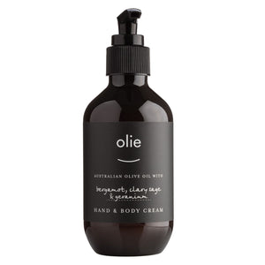 Olieve & Olie bergamot, clary sage and geranium natural and organic hand and body wash.