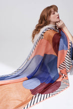 Load image into Gallery viewer, Ma Poesie french scarf, fine wool and silk Forma in rosewood.