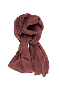 Couleur Chanvre ocre rouge red ochre hemp scarf.