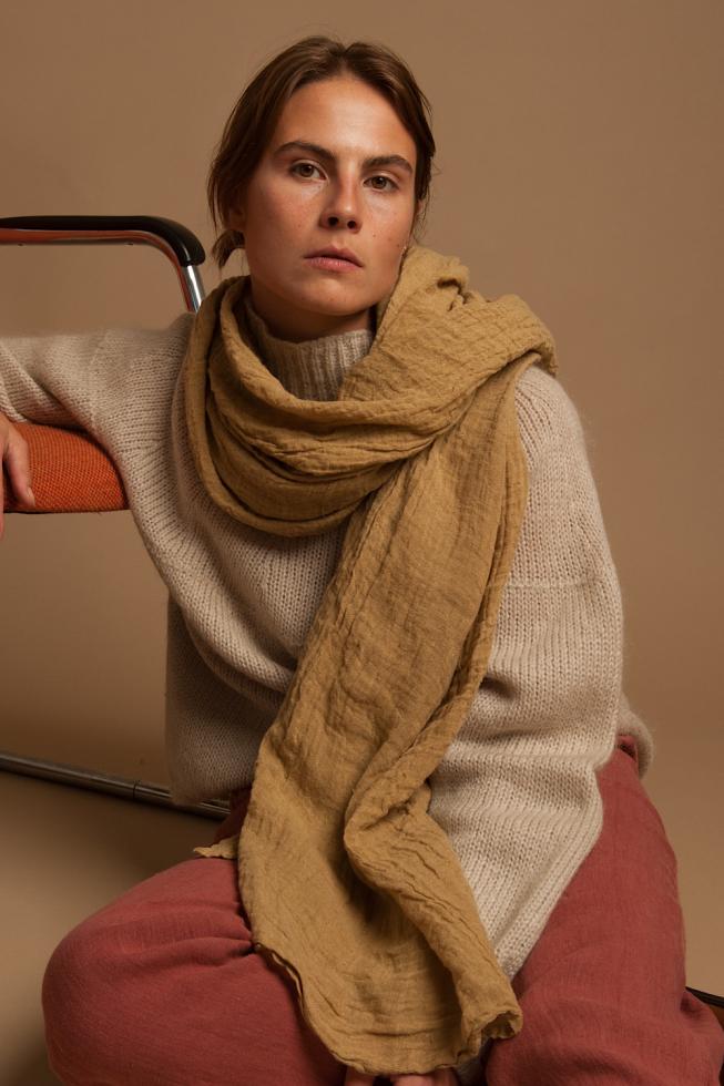 Couleur Chanvre tilleul lime hemp stole.