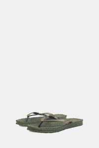 Ilse Jacobsen Cheerful air rubber thongs flip flops in Army khaki green.