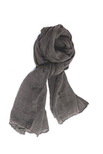 Load image into Gallery viewer, Couleur Chanvre pure hemp stole shawl wrap in grey pepper.