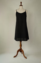 Load image into Gallery viewer, Ladies pure cotton voile full slip or petticoat with adjustable straps in black.