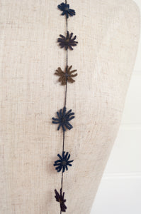 Sophie Digard embroidered wool necklace in Anthr/Bantry rich wintery tones.