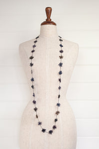 Sophie Digard embroidered wool necklace in Anthr/Bantry rich wintery tones.